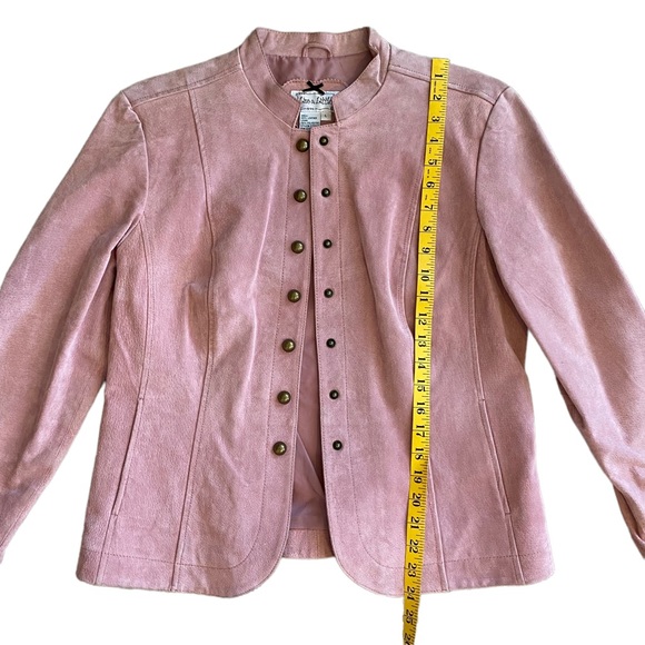 LIVE A LITTLE  | MAUVE PINK LEATHER JACKET  SZ L - Picture 13 of 16
